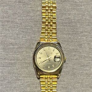 Gold Watch with Date Display